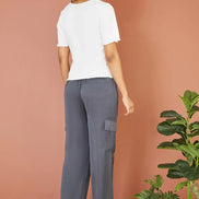 Yumi White Cotton Button Detail T-Shirt