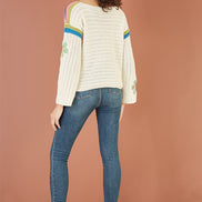 Yumi Cream Crochet Flower Jumper
