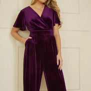Yumi Purple Jumpsuit with Angel Sleeves