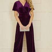 Yumi Purple Jumpsuit with Angel Sleeves
