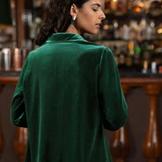Yumi Green Velvet Relaxed Fit Shirt