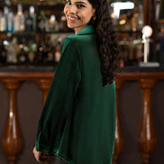 Yumi Green Velvet Relaxed Fit Shirt