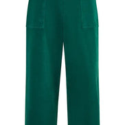 Yumi Green Cord Cropped Wide Leg Trousers with Pockets