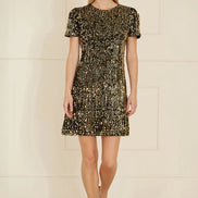 Yumi Gold Sequin Tunic Dress