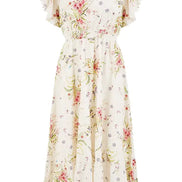 Yumi White Floral Broderie Anglaise Wrap Midi Dress