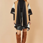 Yumi Brown Colour Block Cape