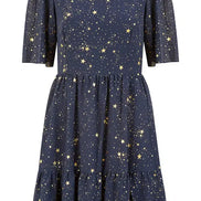 Yumi Navy Star Print Skater Dress