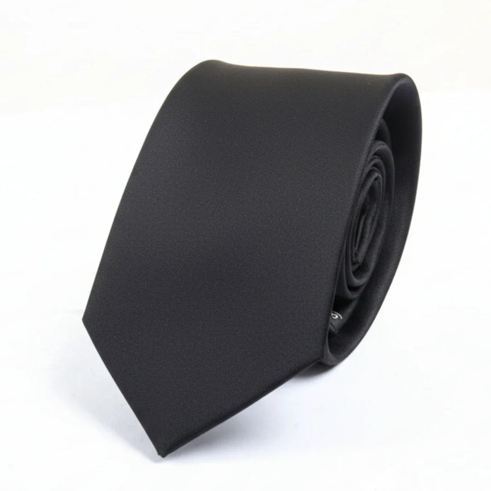 Men's Black Classic Formal Satin Tie