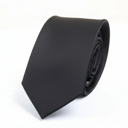 Men's Black Classic Formal Satin Tie