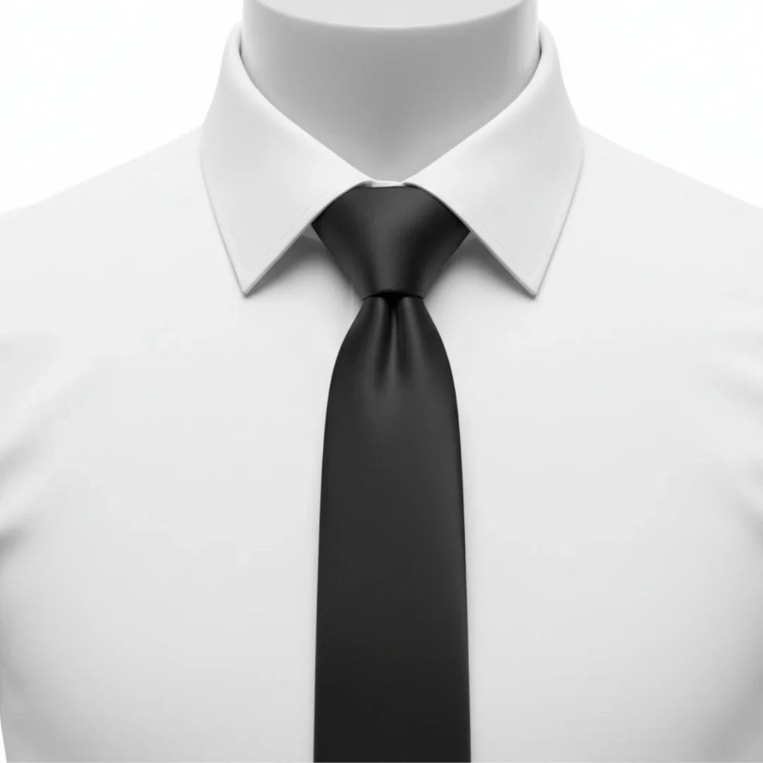 Men's Black Classic Formal Satin Tie