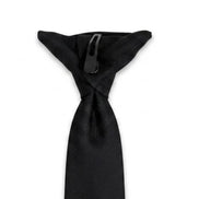 Men's Black Clip-On Textured Pre-Tied Necktie