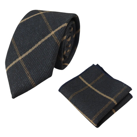 Men's Tweed Herringbone Tie & Pocket Square Set