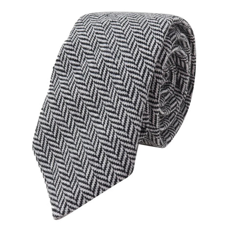 Men's Tweed Tie Hankie Set Classic British Heritage Wool Herringbone