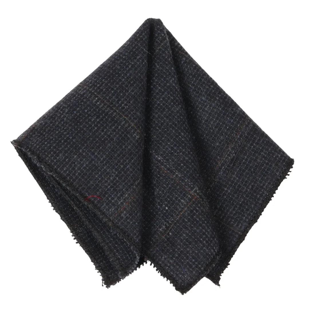 Men's Wool Blend Herringbone Plaid Tweed Tie
