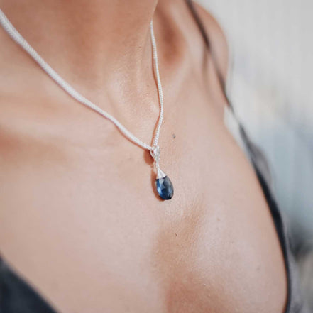 Classic Athena Kate Gemstone Necklace: Silver & Iolite