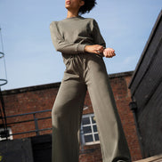 Regenerated Cotton Wide Leg Joggers: Women's