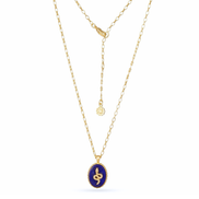 Medusa Gemstone and Snake Motif Pendant: Lapis
