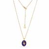 Medusa Gemstone and Snake Motif Pendant: Lapis