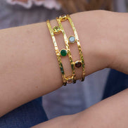 Thalia Gemstone Bangle with Garnet, Peridot, Labradorite & Amethyst