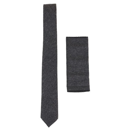 Stz23 - Men's Tie Hankie Tweed Grey Classic Gatsby Peaky Blinders
