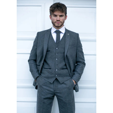 STZ23 - Men's Wool Tweed Suit 3 Piece Authentic 1920s Classic