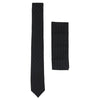 Stz42 - Men's Tie Hankie Black  Pin Stripe Classic Gatsby Peaky Blinders