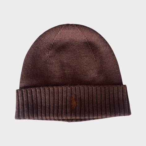Pony Embroidered Beanie Brown