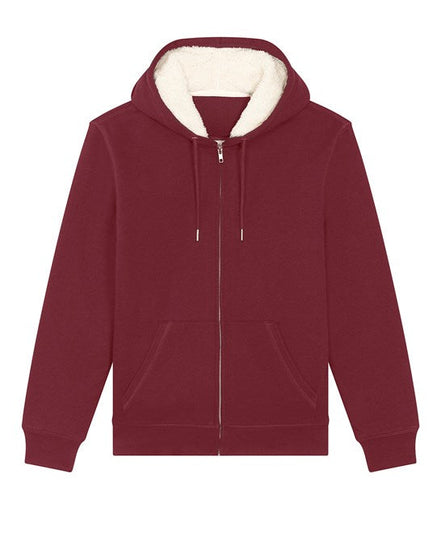 Organic Sherpa Zipped Hooded Sweatshirt: Unisex