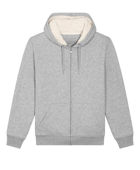 Organic Sherpa Zipped Hooded Sweatshirt: Unisex