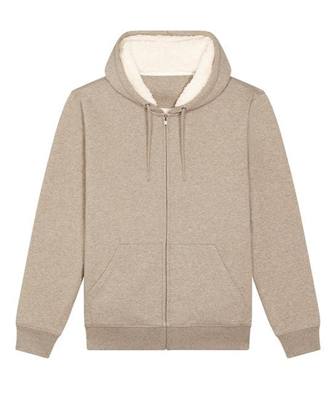Organic Sherpa Zipped Hooded Sweatshirt: Unisex