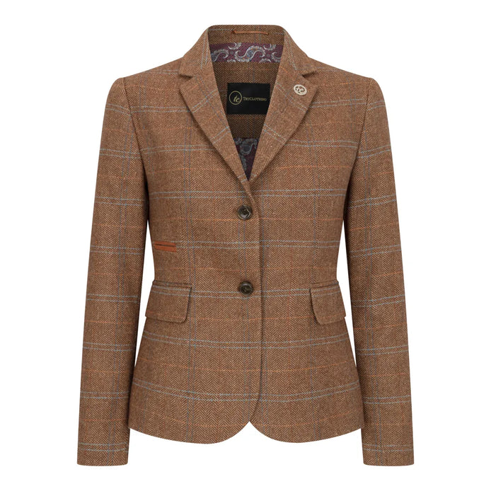 TPSTZ73 - Women's Oak Brown Tweed Blazer Waistcoat