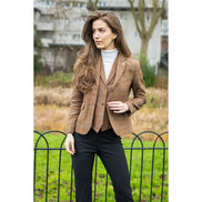 TPSTZ73 - Women's Oak Brown Tweed Blazer Waistcoat