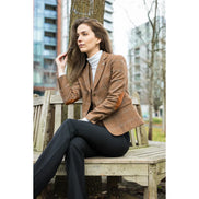 TPSTZ73 - Women's Oak Brown Tweed Blazer Waistcoat