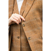 TPSTZ73 - Women's Oak Brown Tweed Blazer Waistcoat
