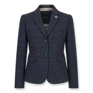 TPW-32 - Women's Navy Wool Blend Tweed Blazer Waistcoat