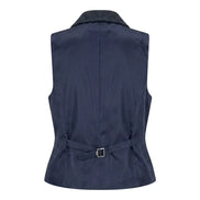 TPW-32 - Women's Navy Wool Blend Tweed Blazer Waistcoat