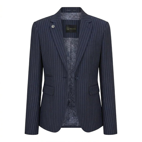 TPW-37 - Women's 3 Piece Navy Blue Pinstripe Suit
