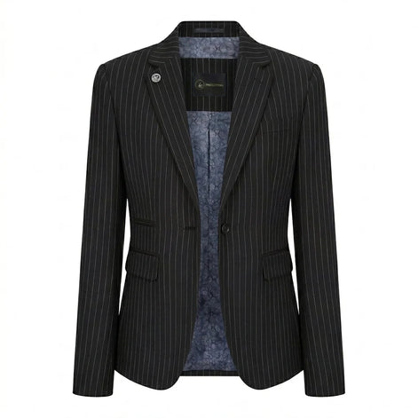 TPW-38 - Women's 3 Piece Black Pinstripe Suit