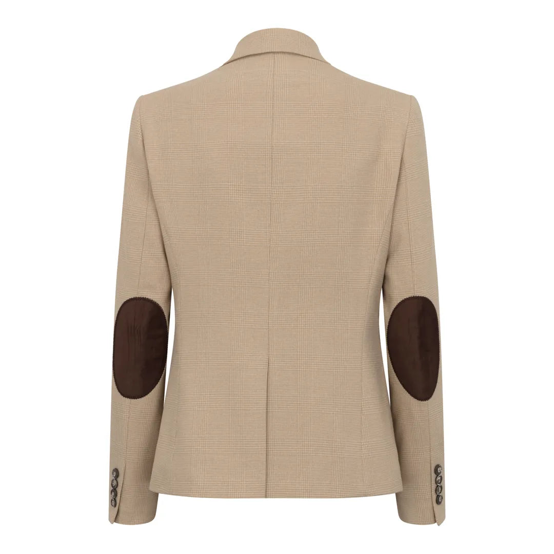 TPW-54 - Women's Cream 3 Piece Prince of Wales Check Suit