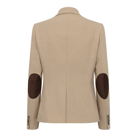 TPW-54 - Women's Cream 3 Piece Prince of Wales Check Suit