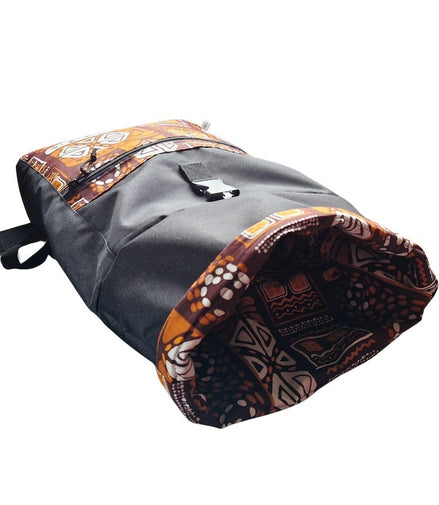 Waterproof Rolltop Backpack - Orange Pattern