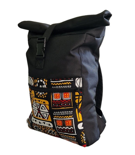 Waterproof Rolltop Backpack - Yellow Pattern