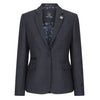 Women Black Blazer Waistcoat Tweed Herringbone Wool Classic 1920s