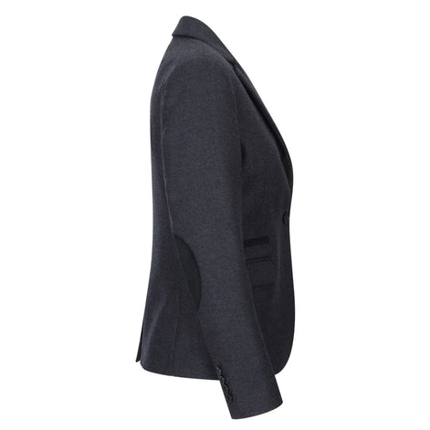 Women Black Blazer Waistcoat Tweed Herringbone Wool Classic 1920s