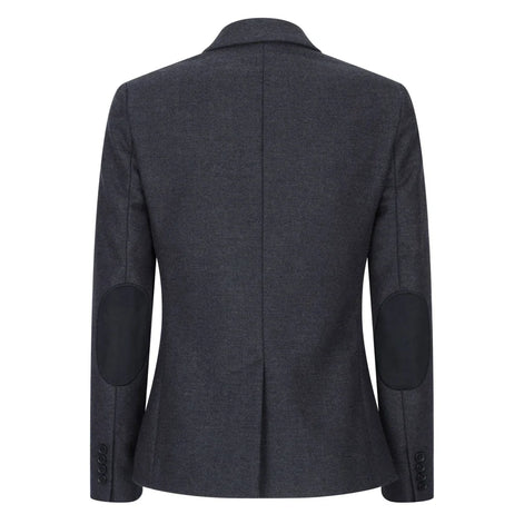 Women Black Blazer Waistcoat Tweed Herringbone Wool Classic 1920s