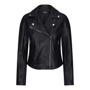 Women's Leather Biker Jacket Cross Zip Tan Brown Black Red Yellow