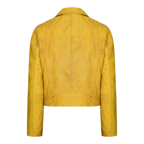 Women's Leather Biker Jacket Cross Zip Tan Brown Black Red Yellow
