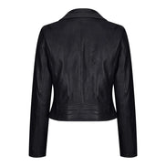 Women's Leather Biker Jacket Cross Zip Tan Brown Black Red Yellow