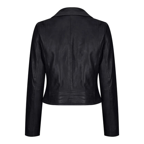 Women's Leather Biker Jacket Cross Zip Tan Brown Black Red Yellow