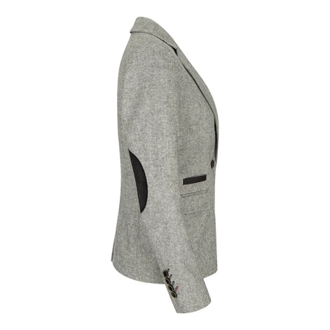 wsn03 - Women's Tweed Grey Blazer Jacket Waistcoat Elow Patch Peaky 1920s